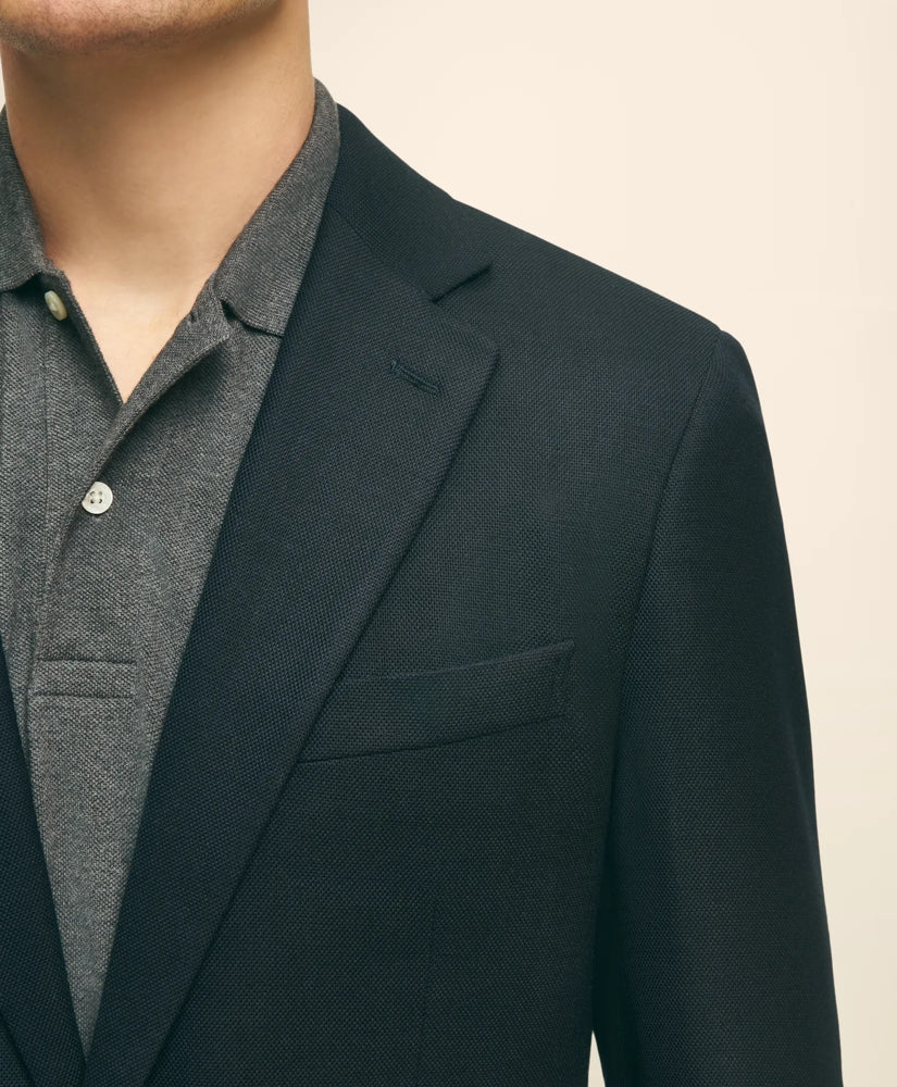 Slim Fit Stretch Wool Hopsack Blazer