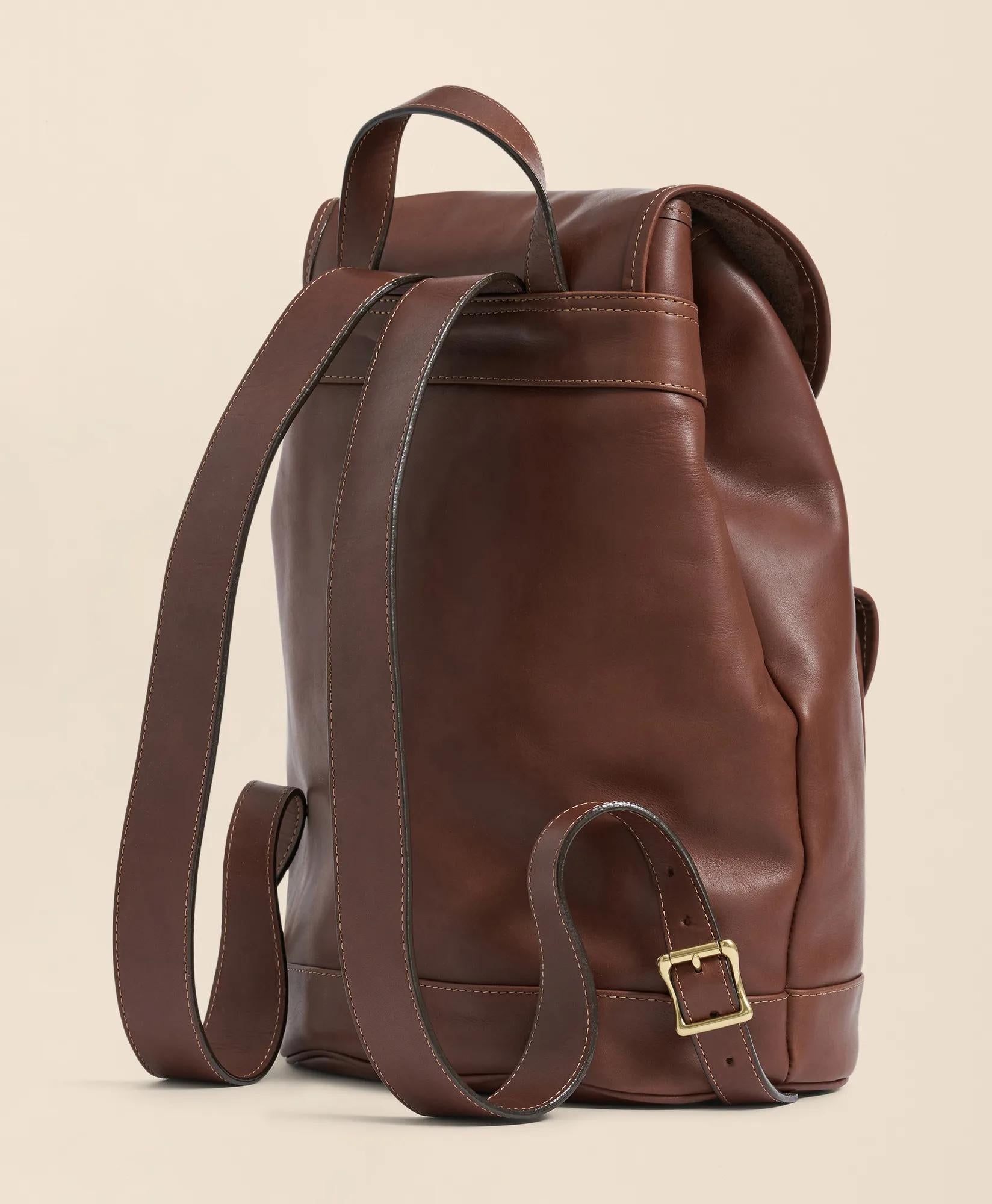 Leather Drawstring Backpack