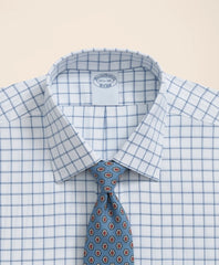 Brooks Brothers Explorer Collection Non-Iron Twill Ainsley Collar, Windowpane Dress Shirt