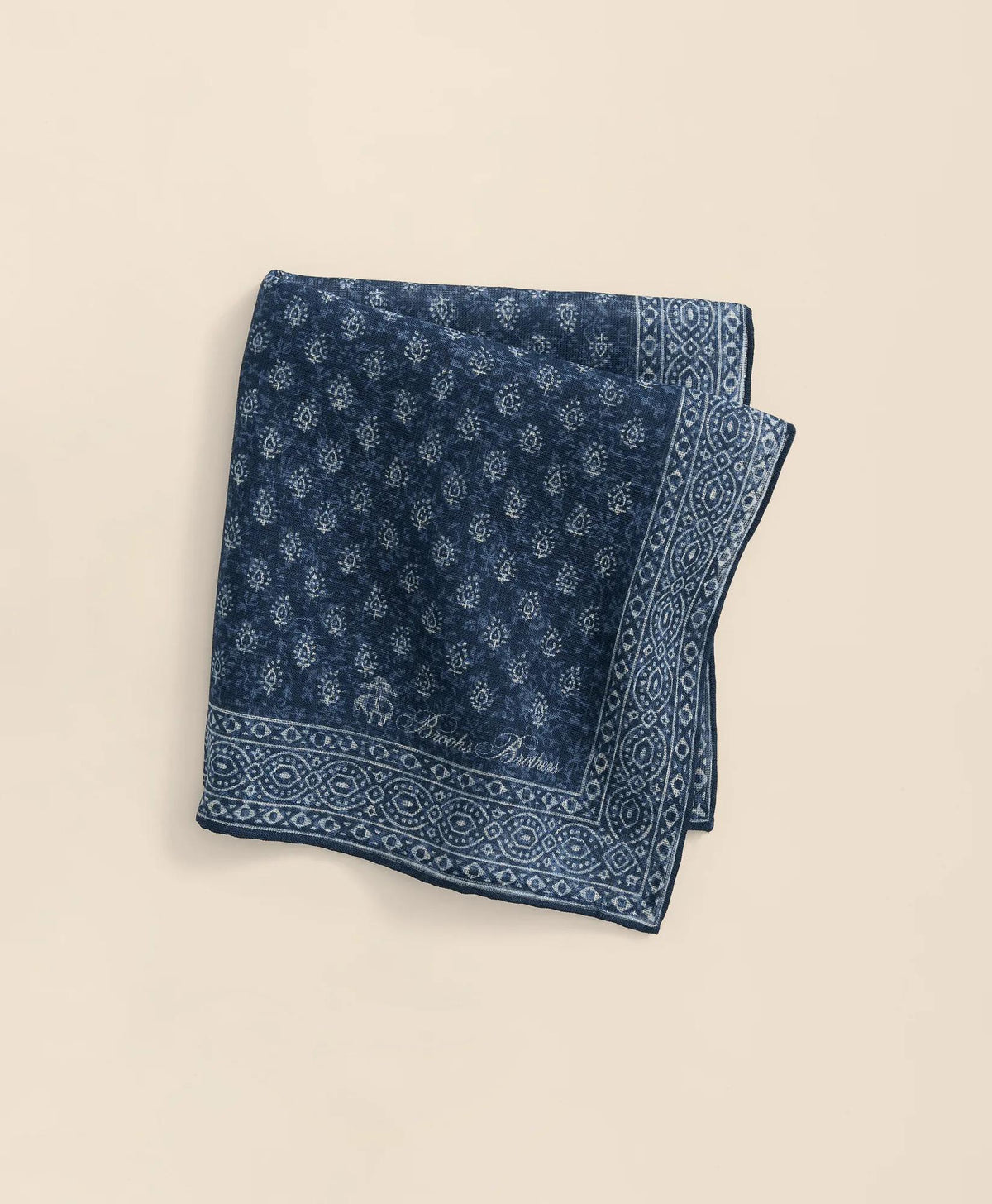 Batik Foulard Cotton-Linen Pocket Square