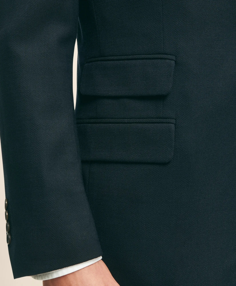 Traditional Fit Stretch Wool Hopsack Blazer