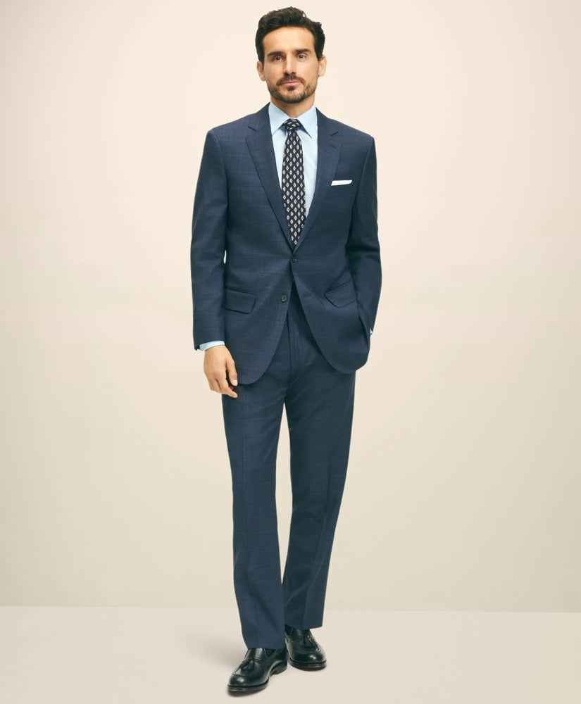 Traditional Fit Wool Checked 1818 Suit