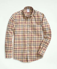 Stretch Supima® Cotton Non-Iron Twill Polo Button Down Collar, Tartan Shirt