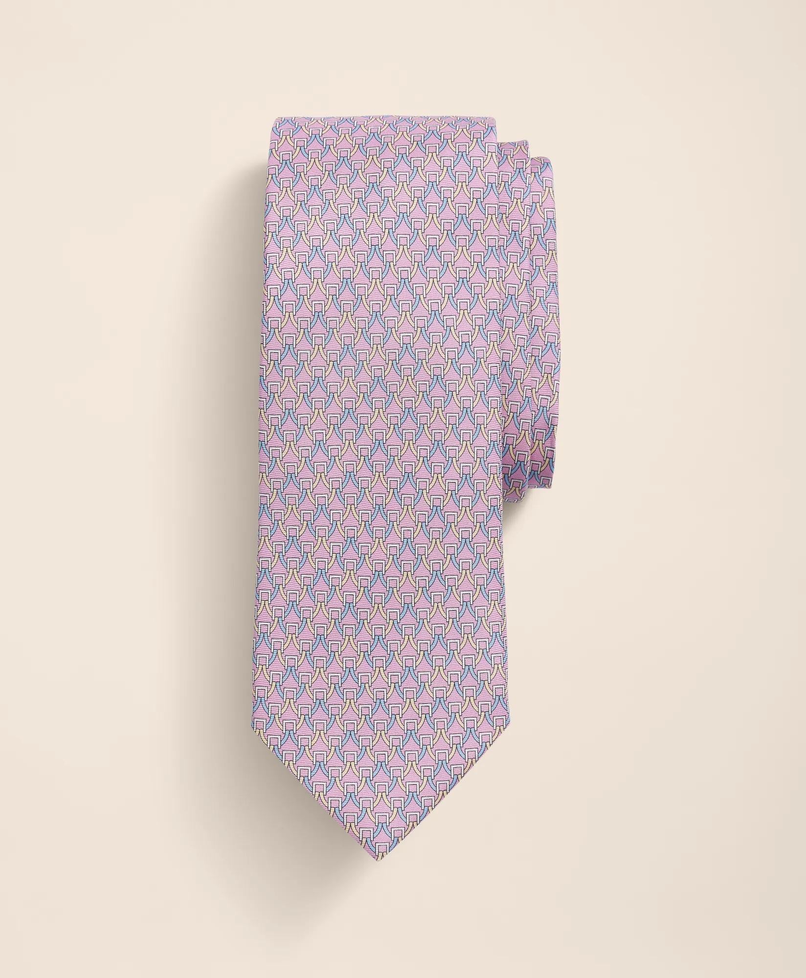 Silk Bit Link Motif Tie