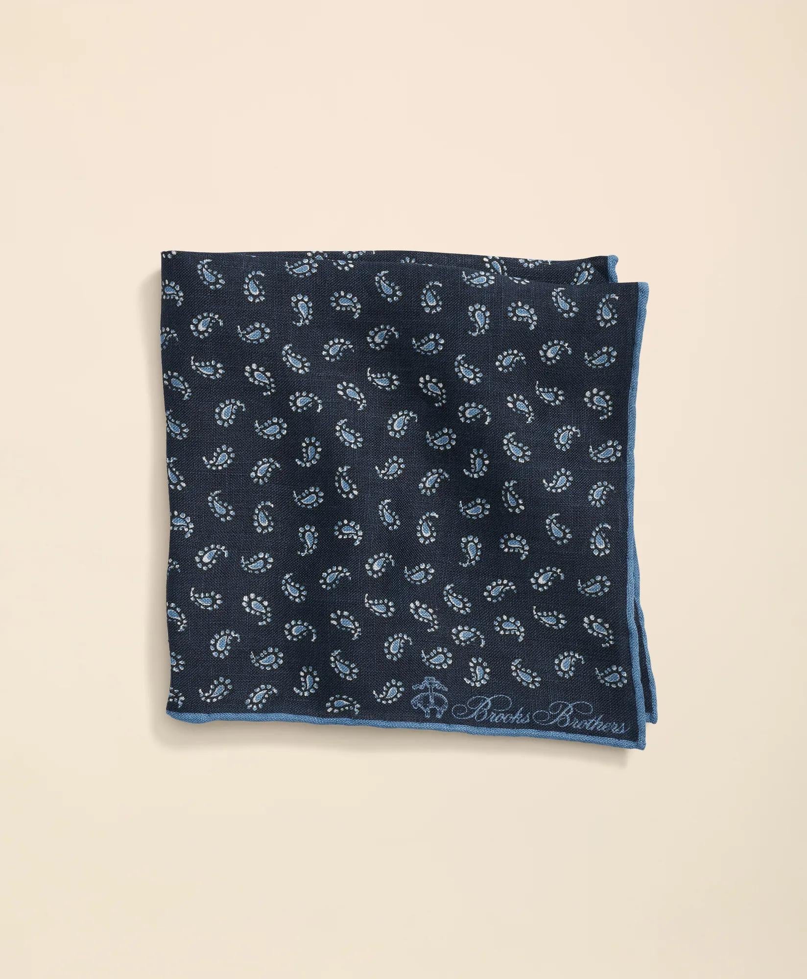 Linen Paisley Pocket Square